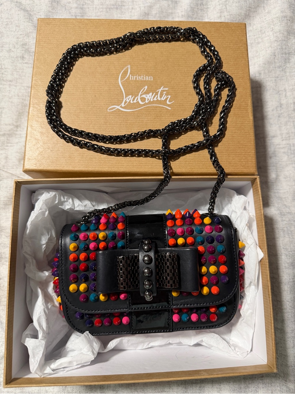 Christian Louboutin Sweet Charity Calf/patent/spikes mix black multicolor - Picture 12 of 16